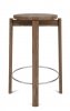 Audo PASSAGE Hoker - Krzesło Barowe 65 cm Orzech / Obręcz Srebrna